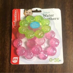 Infantino 3PK water teethers BPA Free Teether pink green. 0-36m